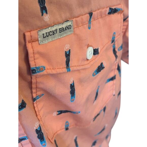 Lucky Brand youth short sleeve button down shirt Size Extra Large Xl - Picture 4 of 6